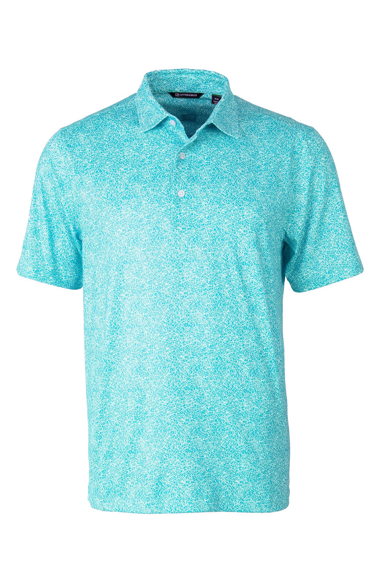 Mens Niko Polo Shirt Teal Green Tropical Floral Print Slim Fit Stretch 3 Button Mens Niko Polo Shirt Teal Green Tropical Floral Print Slim Fit Stretch 3 Button